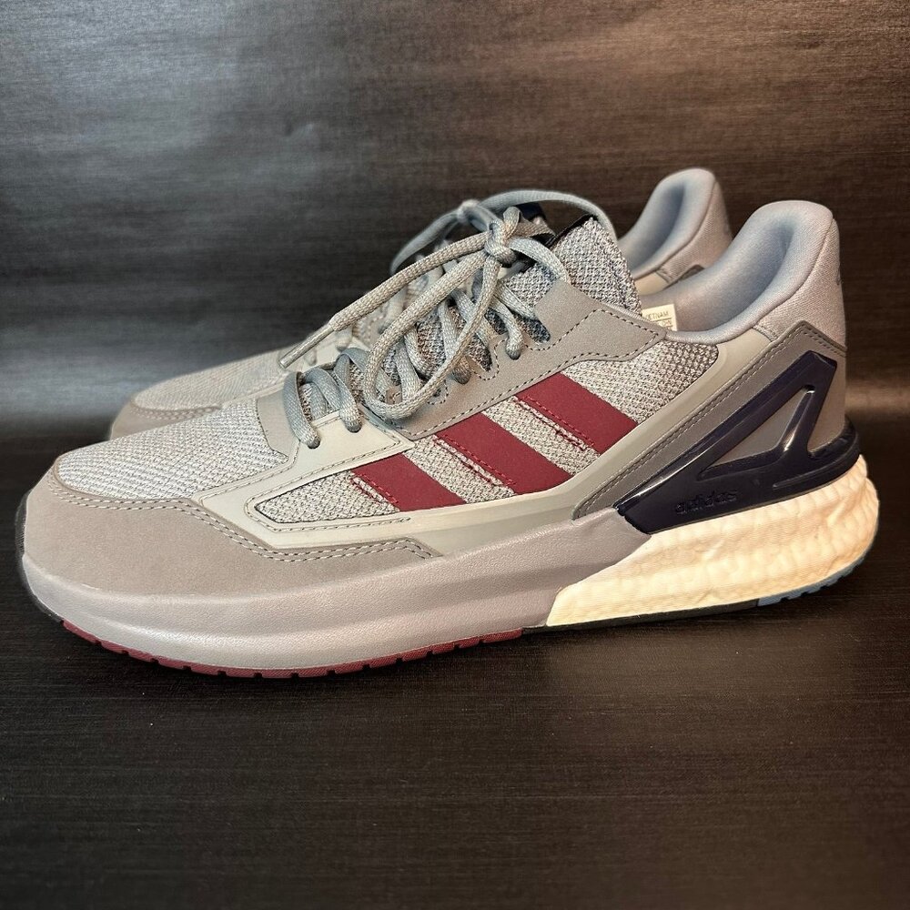 Adidas Nebzed Super Boost Mens 11.5 Grey Burgundy Running‎ Atheltic Shoes GX3138